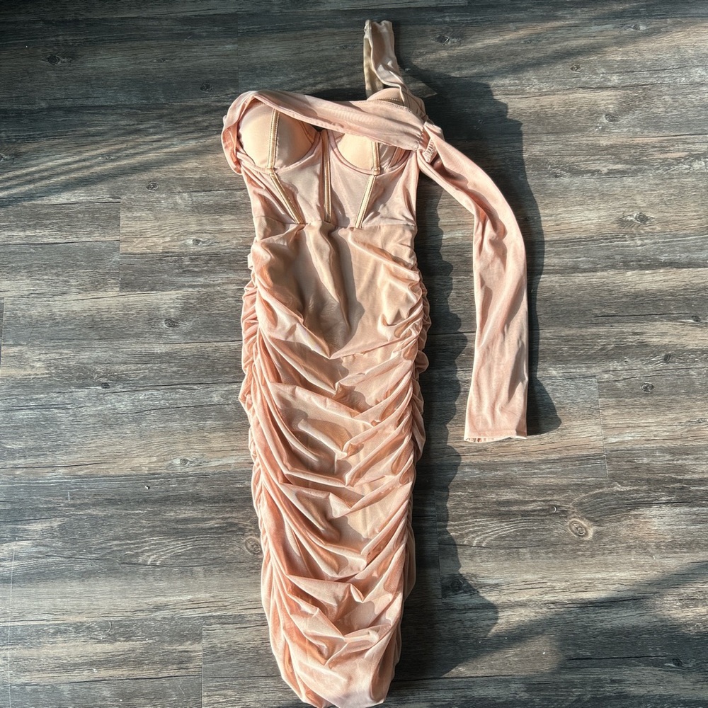 Oh Polly INGENUE Corset Midi Dress in Honey